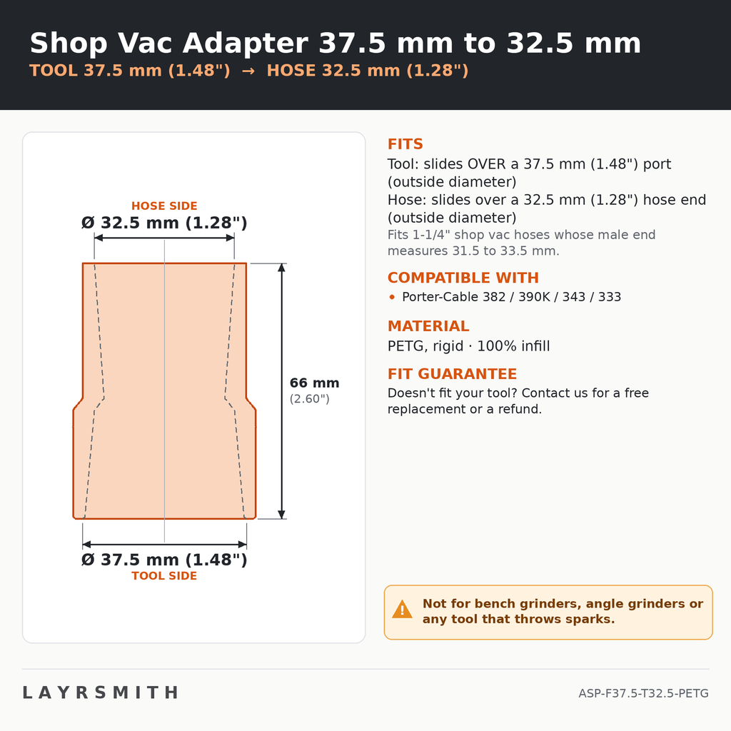 ASP-F37.5-T32.5-PETG — Fiche des cotes