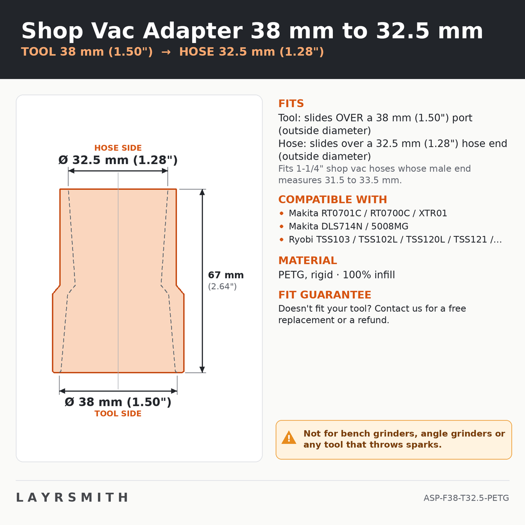 ASP-F38-T32.5-PETG — Fiche des cotes
