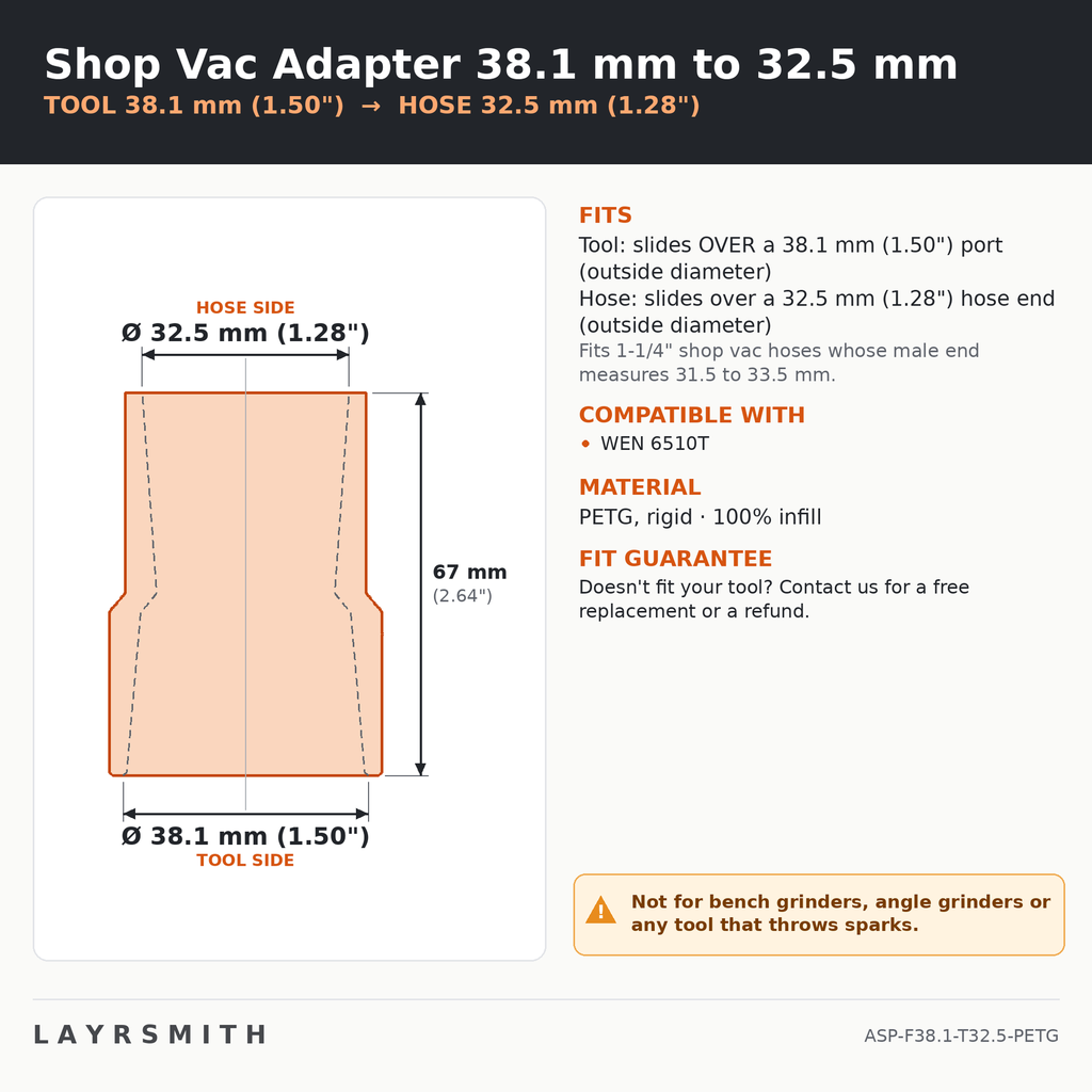 ASP-F38.1-T32.5-PETG — Fiche des cotes
