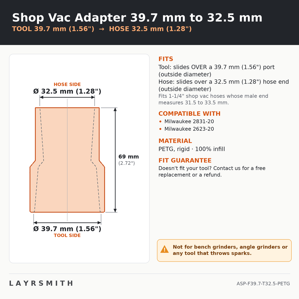 ASP-F39.7-T32.5-PETG — Fiche des cotes
