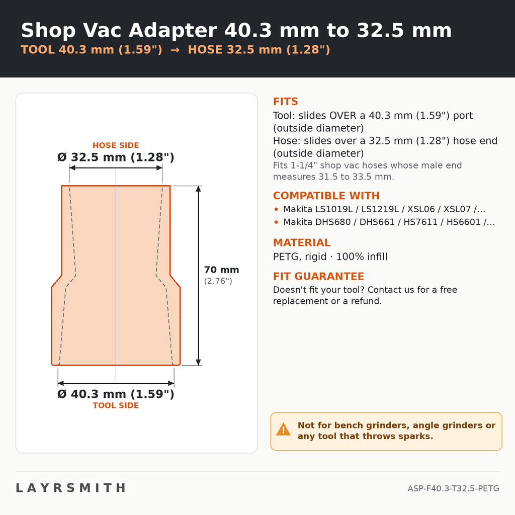 ASP-F40.3-T32.5-PETG — Fiche des cotes