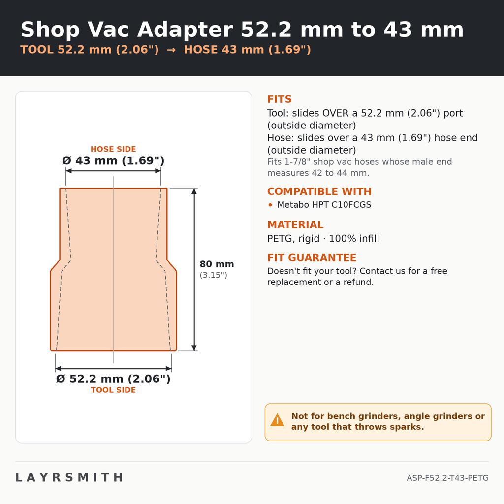 ASP-F52.2-T43-PETG — Fiche des cotes