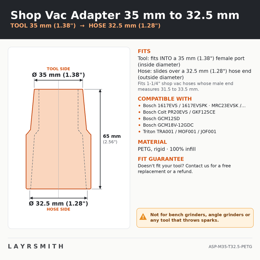 ASP-M35-T32.5-PETG — Fiche des cotes