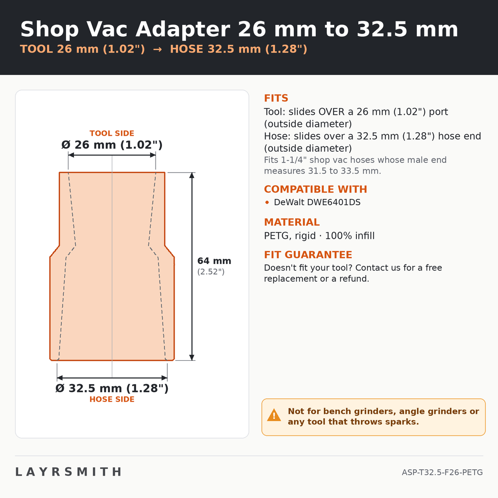 ASP-T32.5-F26-PETG — Fiche des cotes