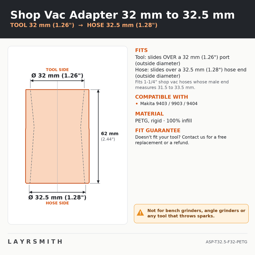 ASP-T32.5-F32-PETG — Fiche des cotes