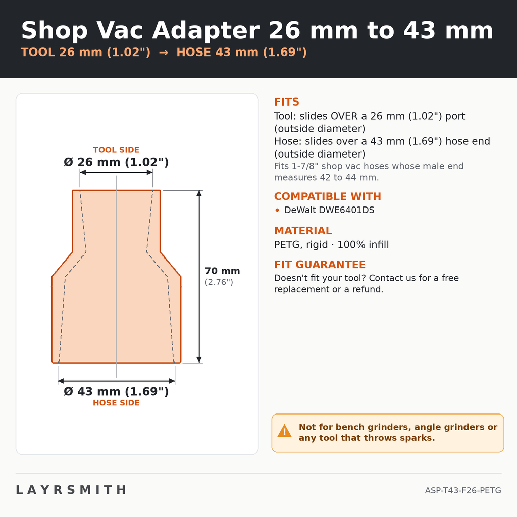 ASP-T43-F26-PETG — Fiche des cotes