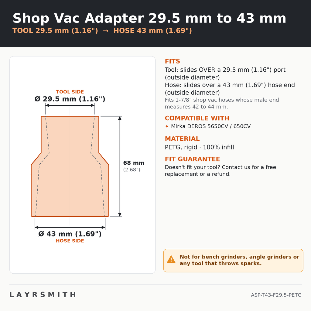 ASP-T43-F29.5-PETG — Fiche des cotes