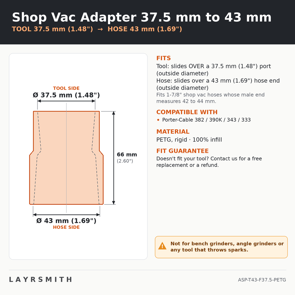 ASP-T43-F37.5-PETG — Fiche des cotes