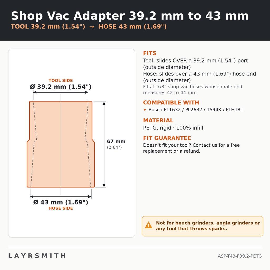 ASP-T43-F39.2-PETG — Fiche des cotes