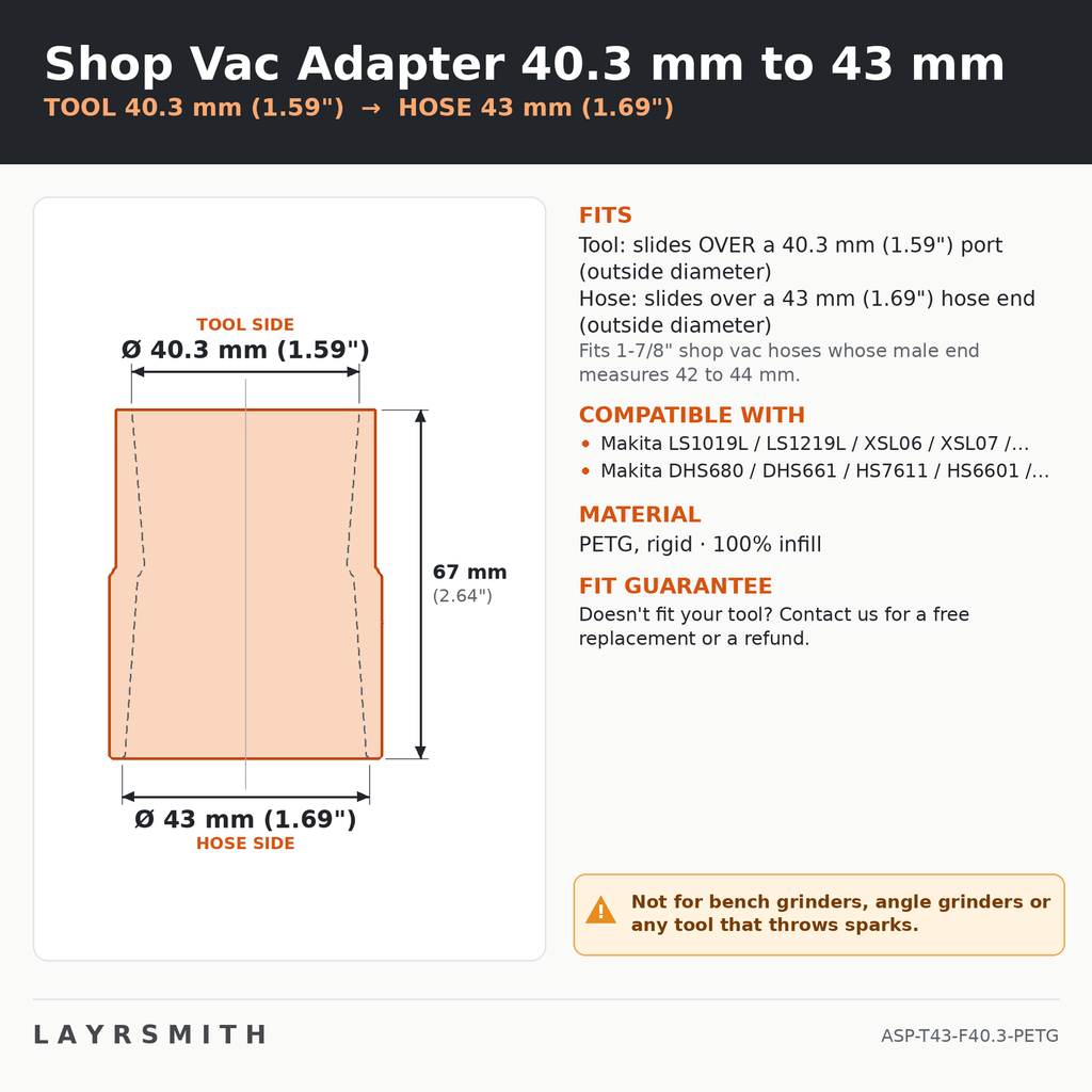 ASP-T43-F40.3-PETG — Fiche des cotes
