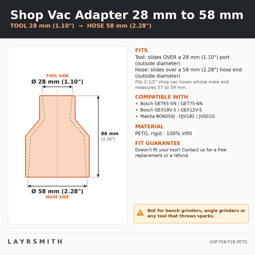 ASP-T58-F28-PETG — Fiche des cotes