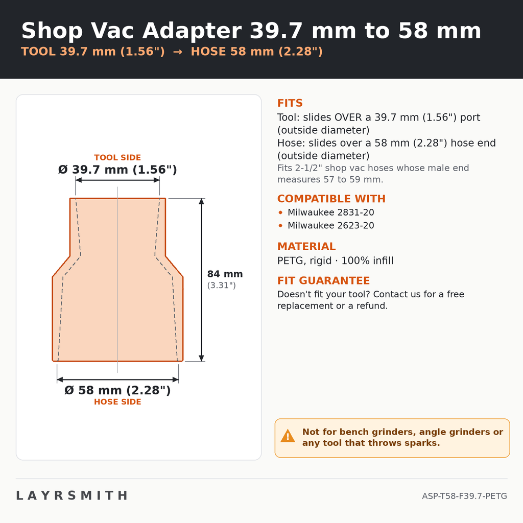 ASP-T58-F39.7-PETG — Fiche des cotes
