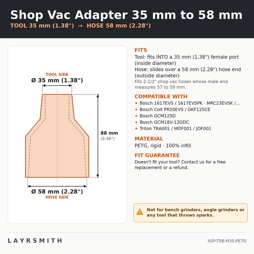 ASP-T58-M35-PETG — Fiche des cotes