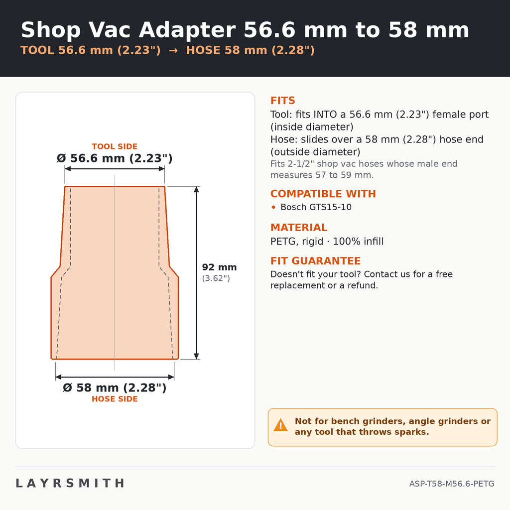 ASP-T58-M56.6-PETG — Fiche des cotes