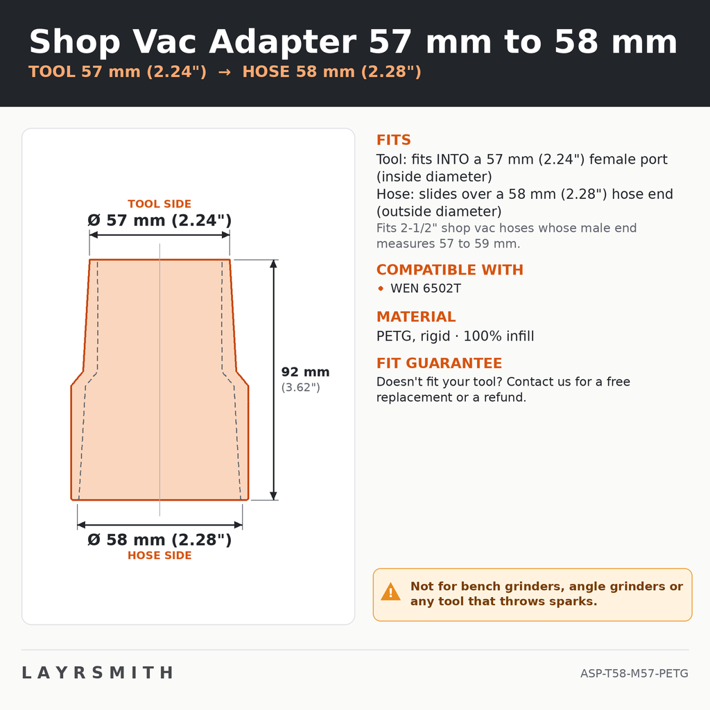 ASP-T58-M57-PETG — Fiche des cotes
